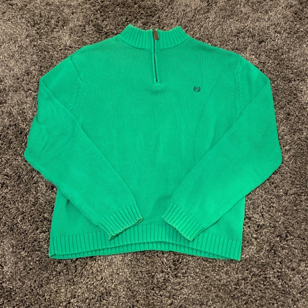 NWOT Oversized Green Quarter Zip Chaps Sweater
